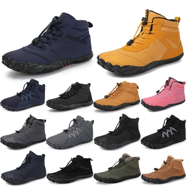 Классические ботинки для мужчин и женщин, тройные черные, каштановые, розовые, темно-серые, согревающие ботинки на меху, хлопковая повседневная обувь