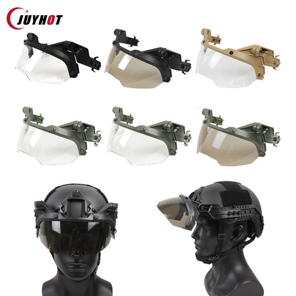 Ayarlanabilir Taktik Kask Flip Goggles Airsoft Paintball Hızlı Rüzgar Geçirmez Anti Sis CS Wargame Koruma 231227