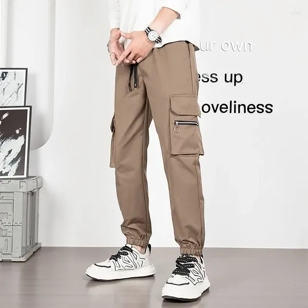 Pantaloni da uomo Autunno Maschile Pantaloni da lavoro larghi con tasche larghe personalizzati di alta qualità/Moda da uomo Leggings di marca versatili Casual