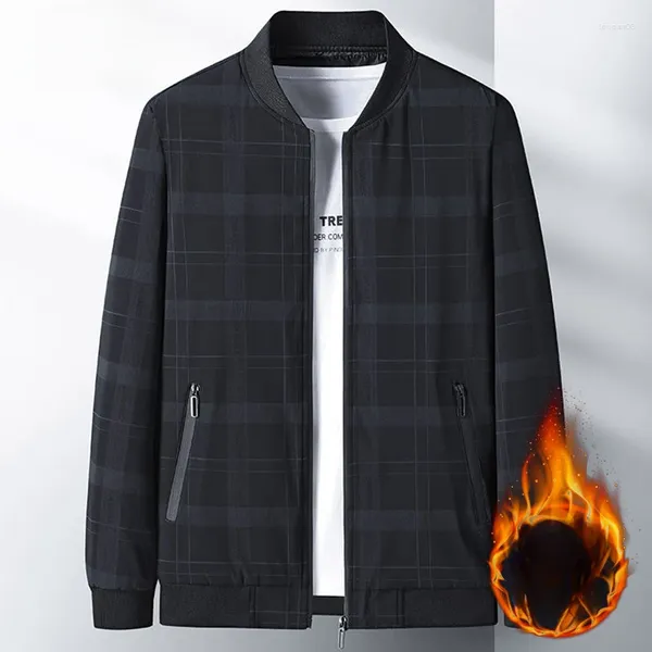 Giubbotti da uomo 2023 Mens Primavera Autunno Business Casual Bomber da uomo Cappotti da baseball allentati Colletto alla coreana maschile Cappotti scozzesi D498