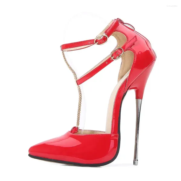 Sandálias Voesnees Bombas Altas Mulheres Ocas 2023 Pulseiras Duplas Saltos Senhoras Sapatos Fine Heel16cm Pole Dancing Wedding