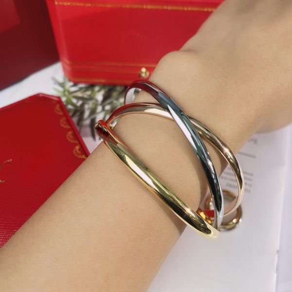 Браслет дизайнерский ювелирный браслет женский Простой и щедрый золотой серебряный браслет из розового золота подарок на День святого Валентина