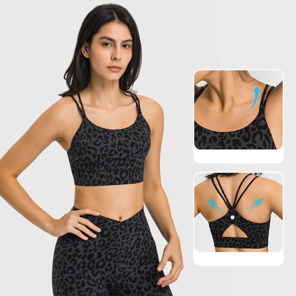 LU Hollow Sexy Back Yoga Bra Blot And Wide Gathering Shock-proof Running Sports Unterwäsche Top