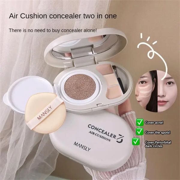 Отбеливание воздушного подушки CC Cream с консилером палитрой Cushion Compact CC Foundation Cream для лица корейской масла косметики 231227