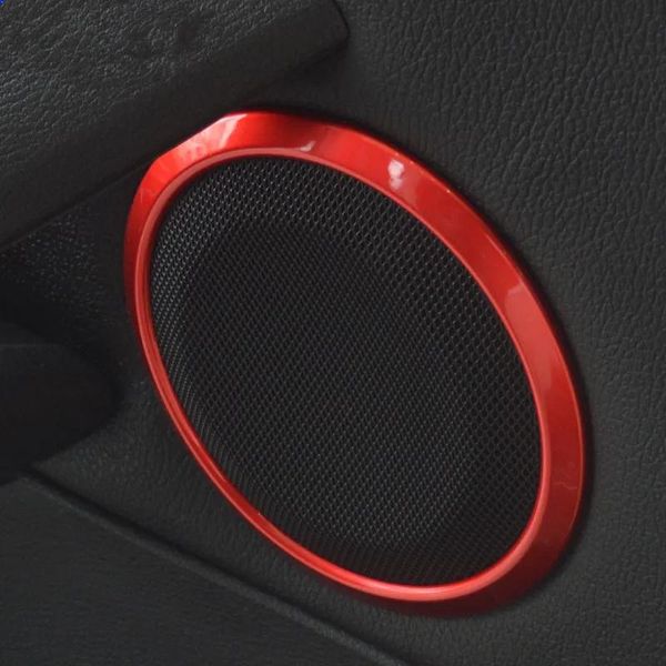 Aksesuarlar Gümüş Araba Kapısı Ses Hoparlör Daire Trompet Halkası Dekoratif Kapak BMW 3 Serisi E90 200512 ABS için