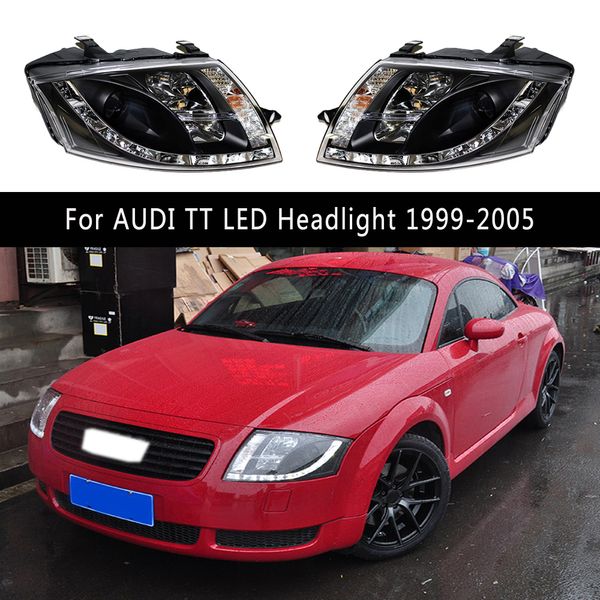 Para audi tt led farol 99-05 acessórios do carro drl luz de circulação diurna streamer dinâmico indicador de sinal de volta lâmpada dianteira