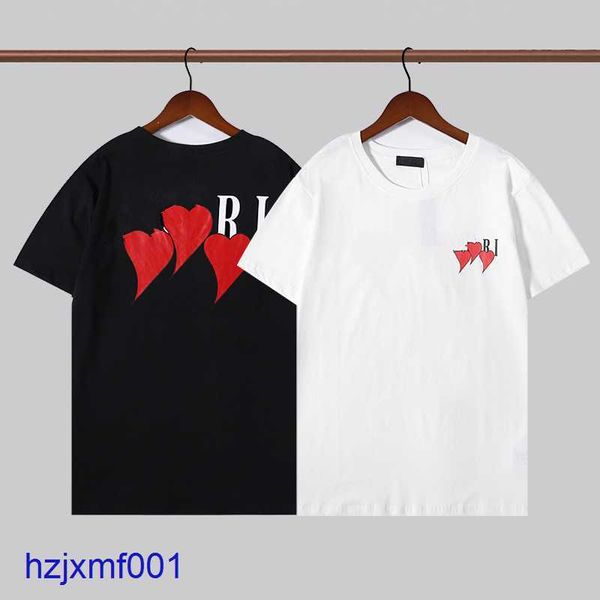 HM6T Mens tshirts Designer camiseta camiseta para homem mulher amor coração cartice imprimir hip hop streetwear