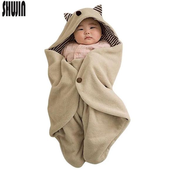 Swaddling shujin adorável saco de dormir do bebê primavera outono bebê recém-nascido tecido swaddle envoltório ninho para menino 01y saco de dormir macio
