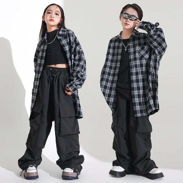 Abbigliamento da palcoscenico Costumi da ballo per bambini per ragazze Ragazzi T-shirt Pantaloni Gilet Abiti Hip Hop Jazz Ballo da sala Abiti