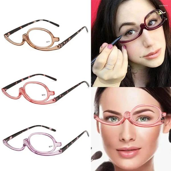 Sonnenbrille, Vergrößerungs-Make-up-Make-up-Brille, herunterklappbare Gläser, bunter Rahmen, 1,0–4,0