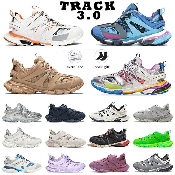 Mit Box Top Qualität Track 3.0 Designer Schuhe Männer Frauen Ozean Blau Split Hellbraun Beige Khaki Mahagoni Zinn Laufende Turnschuhe Mode Platte Freizeitschuhe