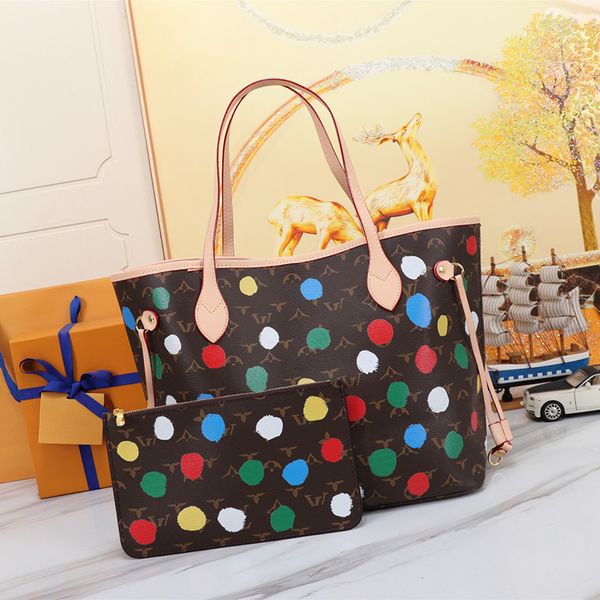 Designer Tote Bag Round Dot Pattern String Borsa Borsa a tracota di lusso Borse a tracolla ad alta capacità per donne Nuovo Bagwallet in pelle composito in pelle