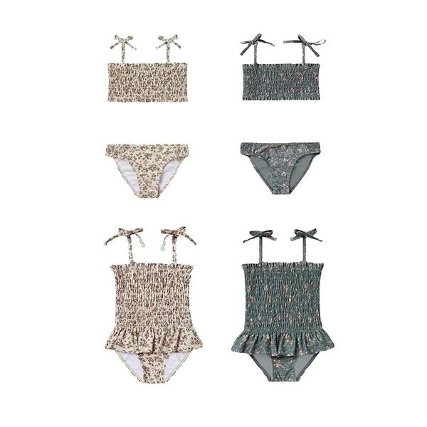 Set Costume da bagno per neonata Costume da bagno bikini con fiori spezzati per bambini Costume da bagno intero per bambina, vacanza estiva, spiaggia