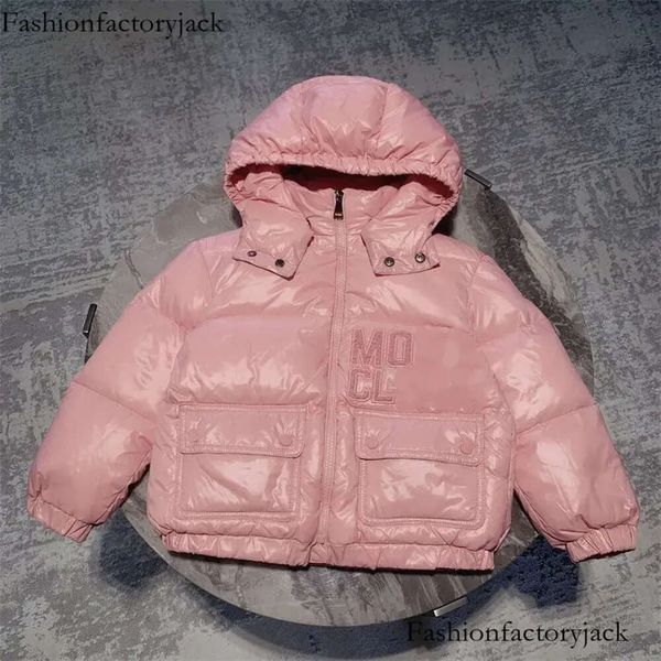 Designer Kinder Girls Jungen Duck Down Fülljacken Luxus Designer Kapuzefell flauschige Schichten Puffer warmes Windschutz Outwear Mantel Kinderkinder