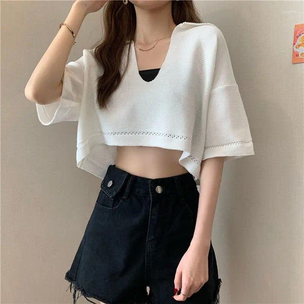 Magliette da donna top-shirt per colture per donne maglieria sexy Trend abbigliamento estivo 2023 Streetwear coreano Y2K Fashion Cose