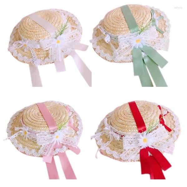 Boinas de chapéu de chapéu de chapéu de chapéu de renda de renda para chapéus de palha para crianças adultas garotas girlship