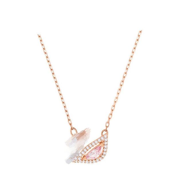 Выразите любовь со стильным бриллиантовым ожерельем. Дизайнерское ожерелье из 14-каратного золота с лебедем, бриллиантовый кулон, эмоциональный подарок в стиле INS для женщин.