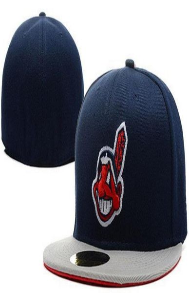 Цельные бейсбольные кепки Indians с синими полями и серыми полями, логотип спортивной команды, вышитые плоские полностью закрытые кепки, дешевые кости Gorras me3362516