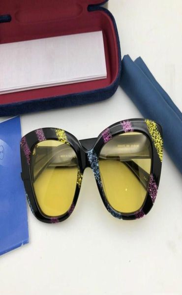 Nuovi occhiali da sole Arriva GG0327S Exquisite Butterfly style 5220140 gradiente femminile antiUV400 Cateye occhiali da sole fullset custodia OEM 9234358