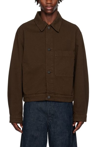 Модный бренд Le Jacket maire Jacket Куртка с лацканами и воротником-стойкой Повседневная куртка Темно-коричневая свободная куртка-мессенджер