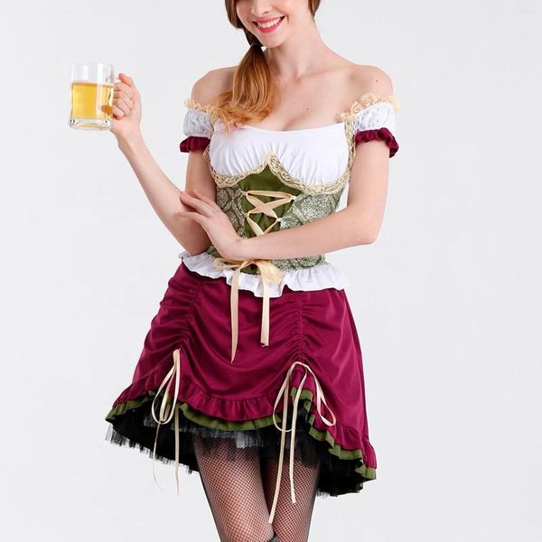 Abiti casual Tradizionale Oktoberfest Dirndl Abito Donna Tedesco Austriaco Contadino Birra Wench Maid Costume Bavarese Party Cosplay Halloween