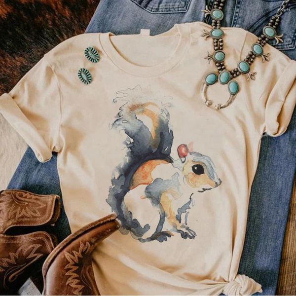 Frauen T-Shirts Eichhörnchen Top Frauen Sommer Manga T-Shirts Weibliche grafische Harajuku Streetwear Kleidung