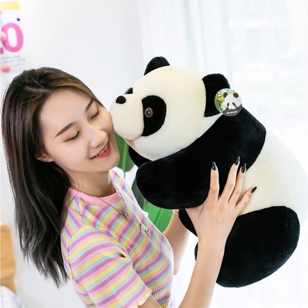 Schönes Panda-Plüschtier, 25 cm, niedlicher Panda, Stofftier, Plüschpuppen, weiches Schlafkissen, Geschenk für Kinder und Erwachsene