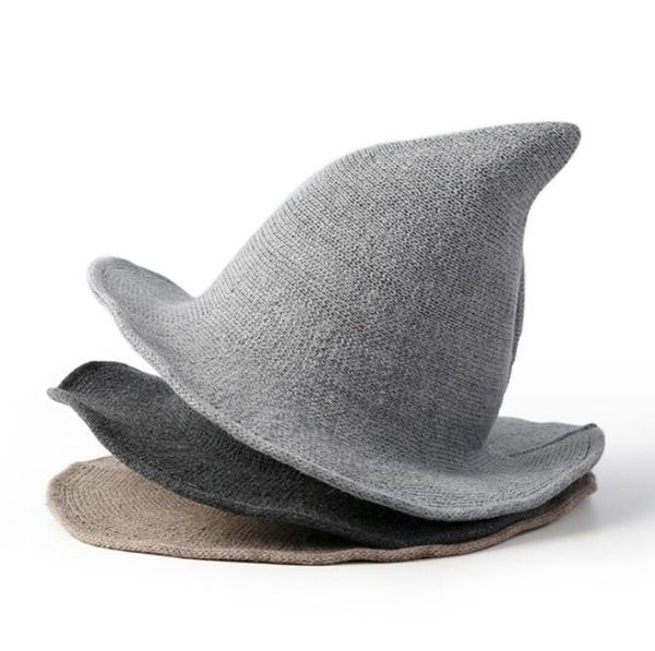 Cappello da strega moderno per il festival di Halloween Cappelli a punta lunga in lana magica di alta qualità per le donne Cappelli in lana da donna per club di decorazione cosplay