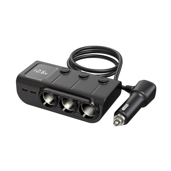 Autozigarette leichter USB Unabhängiger Switch PD Intelligentes Fast -Lade -120 -W -Konverter -Ladegerät