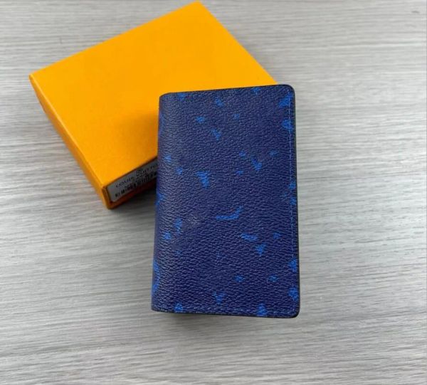 Organizzatore tasca del portafoglio multiplo di alta qualità Taurillon in pelle Thopent di carte da uomo Portafogli lettere di fiori per la borsa di denaro BASSA DI MONE