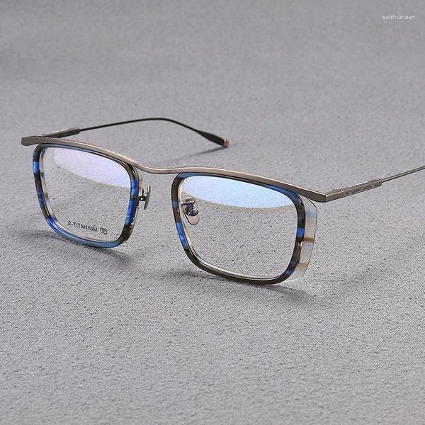 Sonnenbrillenrahmen Japanische Vintage-Quadrat-Brillenrahmen Männer Übergroße optische Myopie-Brillen Frauen Großes Gesicht verschreibungspflichtige Brillen