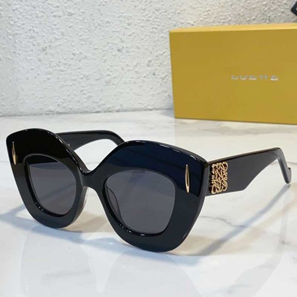 Ретро -экраны солнцезащитные очки в ацетате LW40127i модельер -дизайнер женский солнцезащитные очки черная рама бабочка
