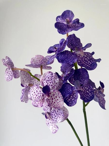 Декоративные цветы Фиолетовый Atifical Бабочка Орхидея Цветок Красивая искусственная цветочная композиция для украшения дома Гостиная Свадьба