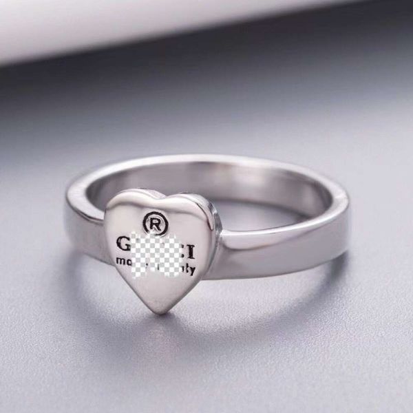 Bandringe Ring für Frau Designer-Ring Herzring Goldringe Liebesring Luxusringe 925er Silberring Geschenk T-Ring Damenring Designer-Schlüsselanhänger GGGG Ohne Box