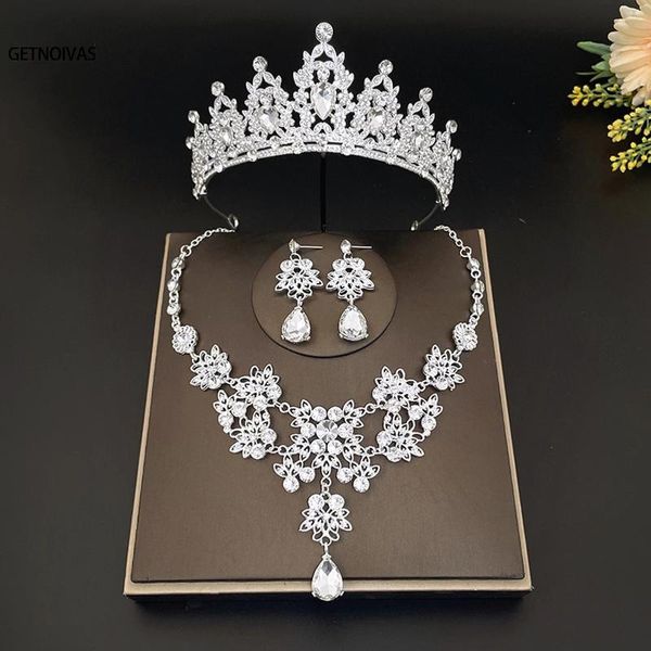 Комплект ожерелья и серег в стиле барокко, модная свадебная корона, женское свадебное платье, диадемы, украшения для волос невесты, подарок на вечеринку