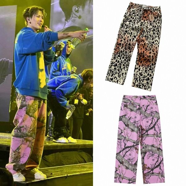 Stuss Designer Herren Jeans Star Matching Maple Leaf Stussiness Womens Casual Leopard Muster Gerade Hip Hop High Street Jeans Stussys Herbst Casual C j74r #