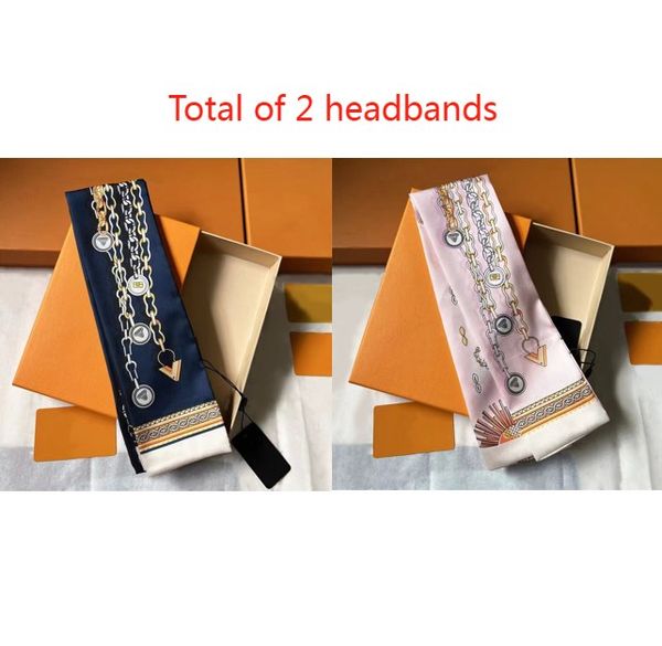 Lenço de seda bandeau designer bandana cabeça bandagem para bolsa mulheres snood wuitt0ns carta flor scraves bandeaux hairlace cabelo 8x120cm m782 999