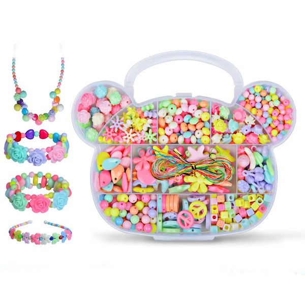 1box Child Beadered Toys Kit Kids Beads Set Creative Loak Beads для DIY Brashelets Ожерелье по ремесла