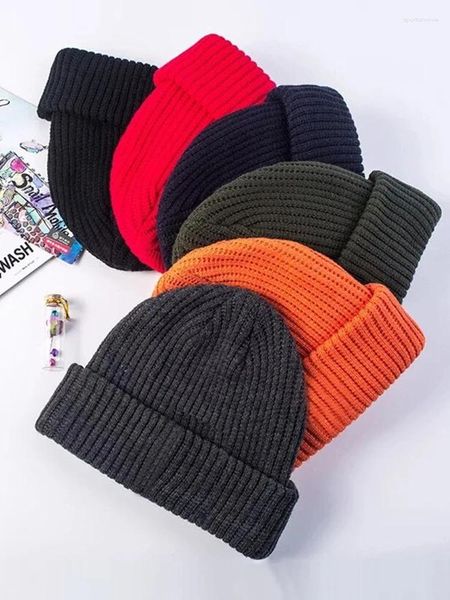 Boinas moda feminina clássica chapéus de inverno para senhoras beanie femme mujer sólido malha adulta tampa de cabeça unissex homens