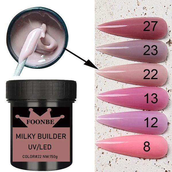 150g Milky Builder Russland Nagelerweiterung Gel Pink Nackt beige Nagel Poly Jelly Gel Schnellgebäude Kleber Nagelkunst Maniküre 231227