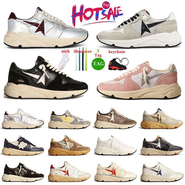 Designer Goldens Running Sohle lässige Schuhe Frauen Männer Goldenstar Neue Veröffentlichung Paris Italien Brand Brand -Paillette Do Classic Gans berühmte alte, schmutzige echte Leder -Sneaker