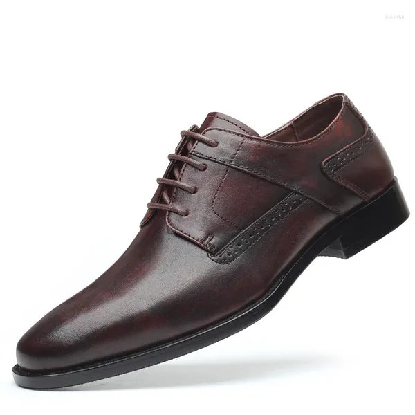 Kleidschuhe Top Marke Männer Wed Lace Up Designer Schuh für Mann Echtes Leder Derby Plus Größe 44 2023-18