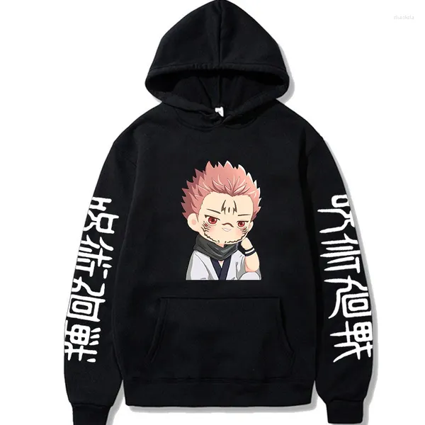 Moletom com capuz masculino anime jujutsu kaisen kawaii ryomen sukuna moletom com estampa gráfica harajuku pulôver y2k roupas unissex casual