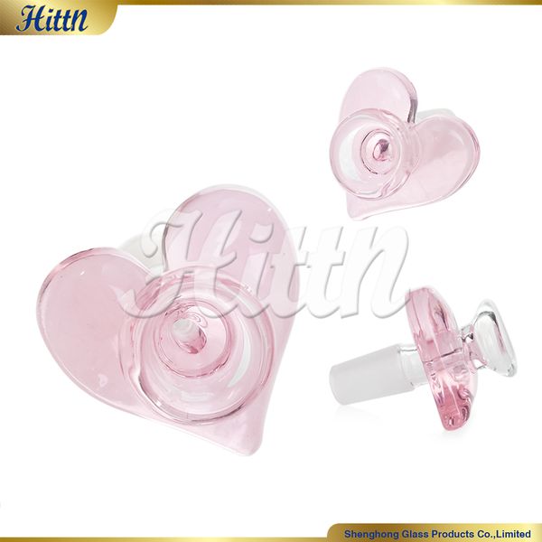 Ciotola di vetro da 14 mm Love Heart Hookah maschio rosa articolazione di vetro ciotola bong pezzo accessori per fumo di tabacco per tubo di fumo di bong in vetro