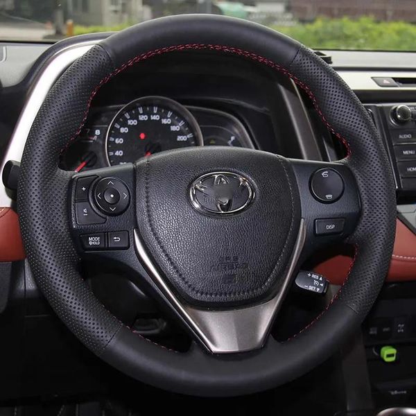 Coperture Coprivolante Custodia per Toyota RAV4 2013 nuova Corolla 2014 Vera pelle FAI DA TE Cucitura a mano Car styling Decorazione d'interni c