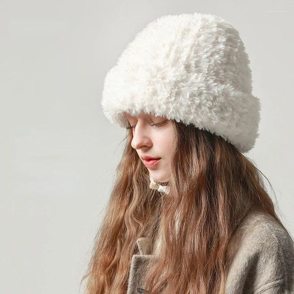 Bonés de bola bonito chapéu para mulheres outono e inverno urso de malha chapéus quentes engrossados cordeiro lã beanies senhoras viagem bonnet boné beanie