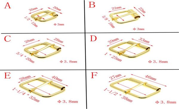 50 Stück goldfarbener Metalldraht geformte halbe Einzelrollen-Gürtelschnallen für Handtasche, Schuhriemen, rechteckiger Ring, Lederhandwerk, Reparatur, DIY, D3968217