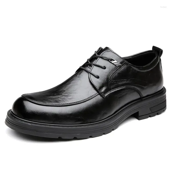 Scarpe eleganti 2024 Classiche da uomo in vera pelle Nero Marrone Cap Toe Lace-Up Oxford Company Ufficio d'affari formale per gli uomini