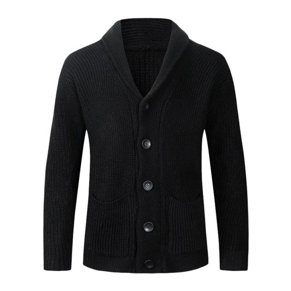 Moda e estilo casual cardigan masculino sólido algodão malha casaco lapela único breasted camisa barato 231227