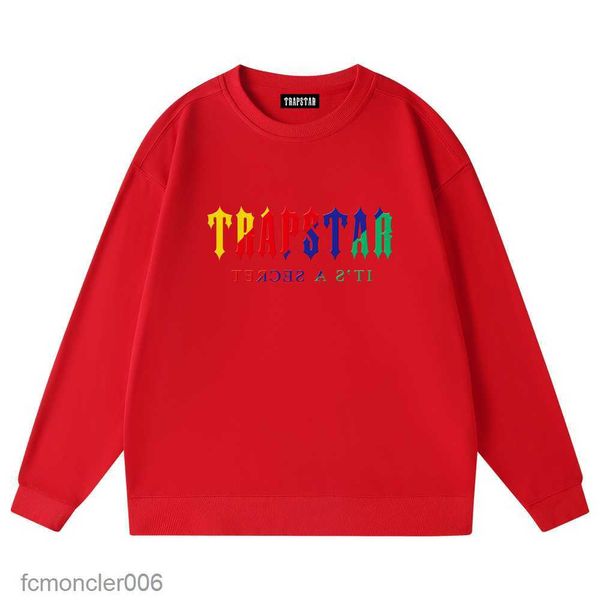 Marka Tasarımcısı Hoodie Trapstar Trailsuit Hoodies Erkek Pullover Sweatshirts Gevşek Uzun Kollu Jumper Street Giyim Kırmızı WX20